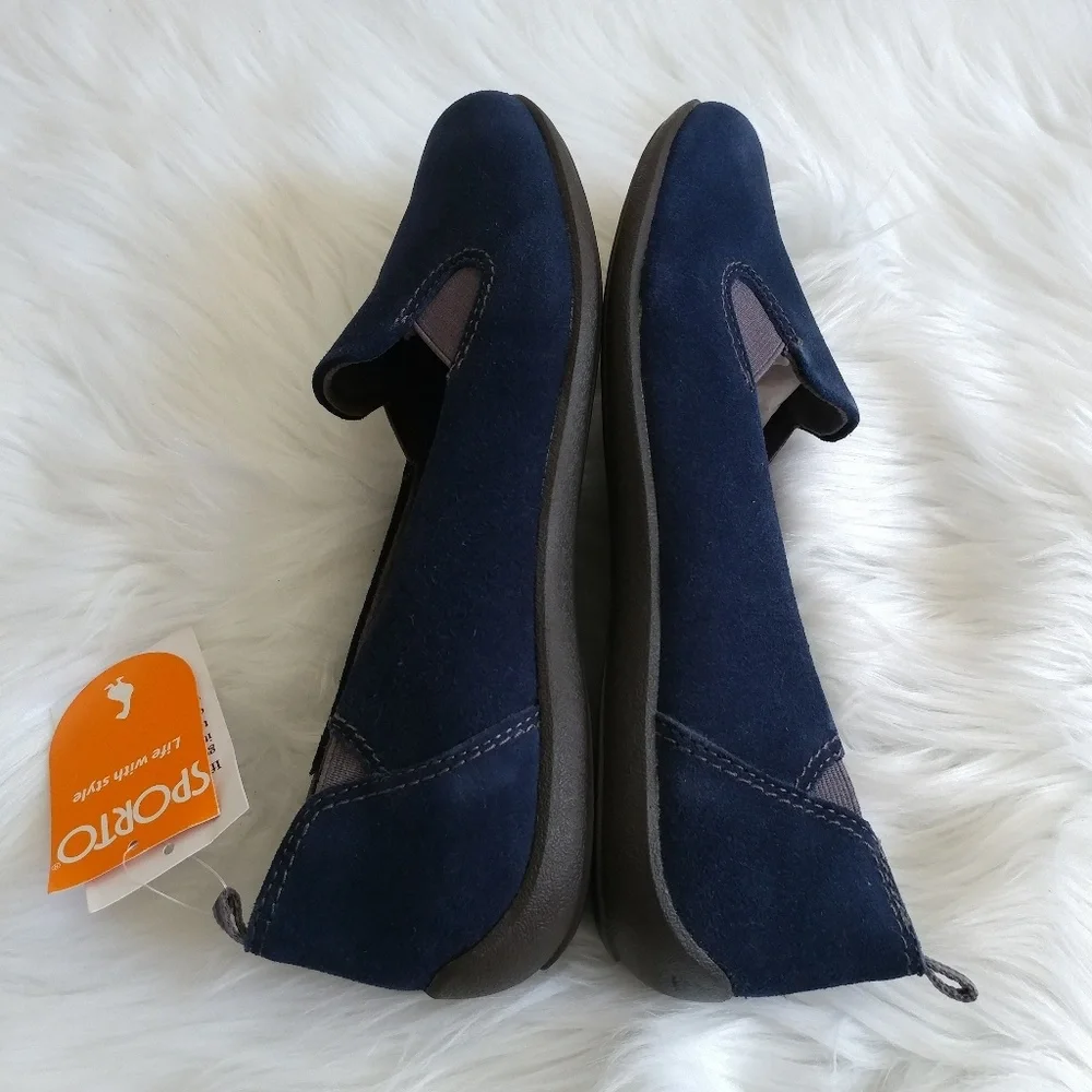 Sporto Navy Suede Extreme Comfort Demi Flats - Picture 6 of 6